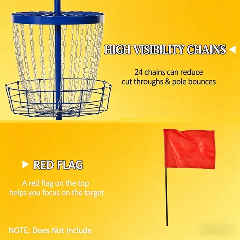 Portable Disc Golf Basket Target With 24 Chains And Carry Bag – image 6