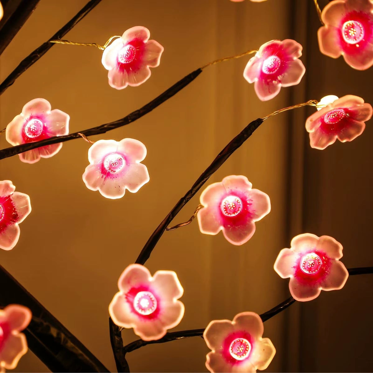 Tree Night Light, Cherry Blossom Bonsai Desk Lamp, USB or AA – image 6