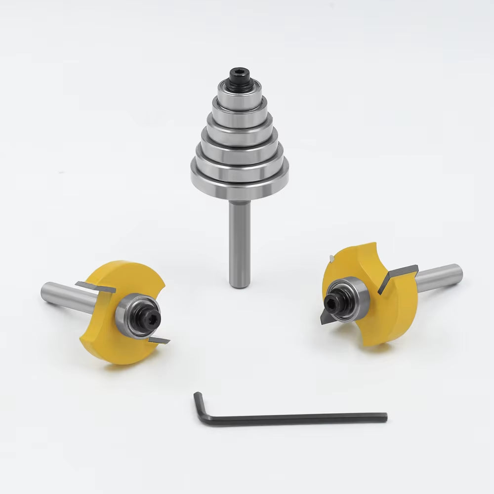 Rabbet Router Bit Set with 6 Bearings, 1/4 in Shank Carbide, 3-Piece – image 5