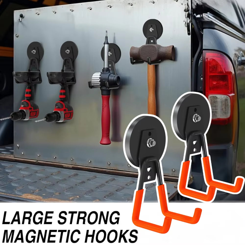 Magnetic Tool Hooks 2-Pack, Heavy-Duty Garage Storage Holders – image 2