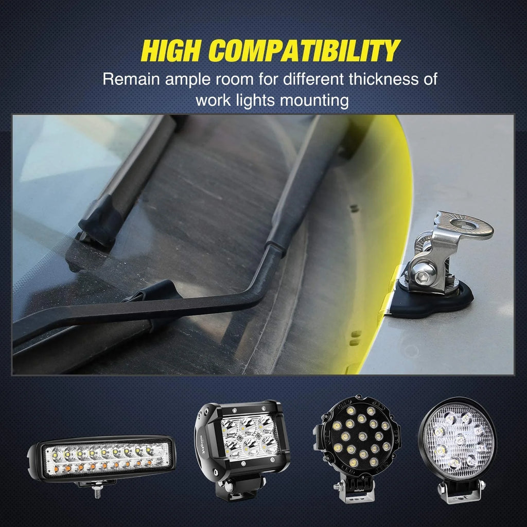 Light Bar Mount Brackets 2-Pack – Hood Pillar Clamp – image 2
