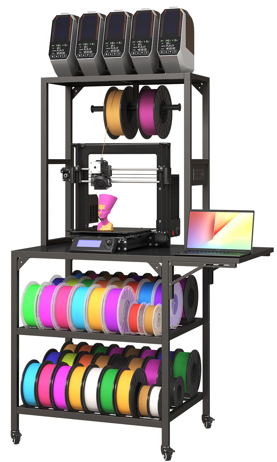 Heavy Duty 3D Printer Workbench with T-Shaped Filament Spool Rack – image 2