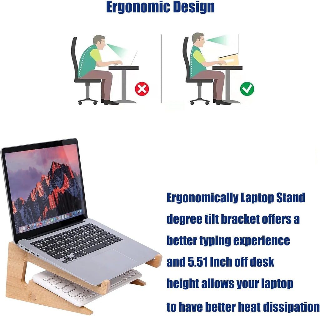 Bamboo Laptop Stand, Vertical and Riser 2-in-1 – image 6