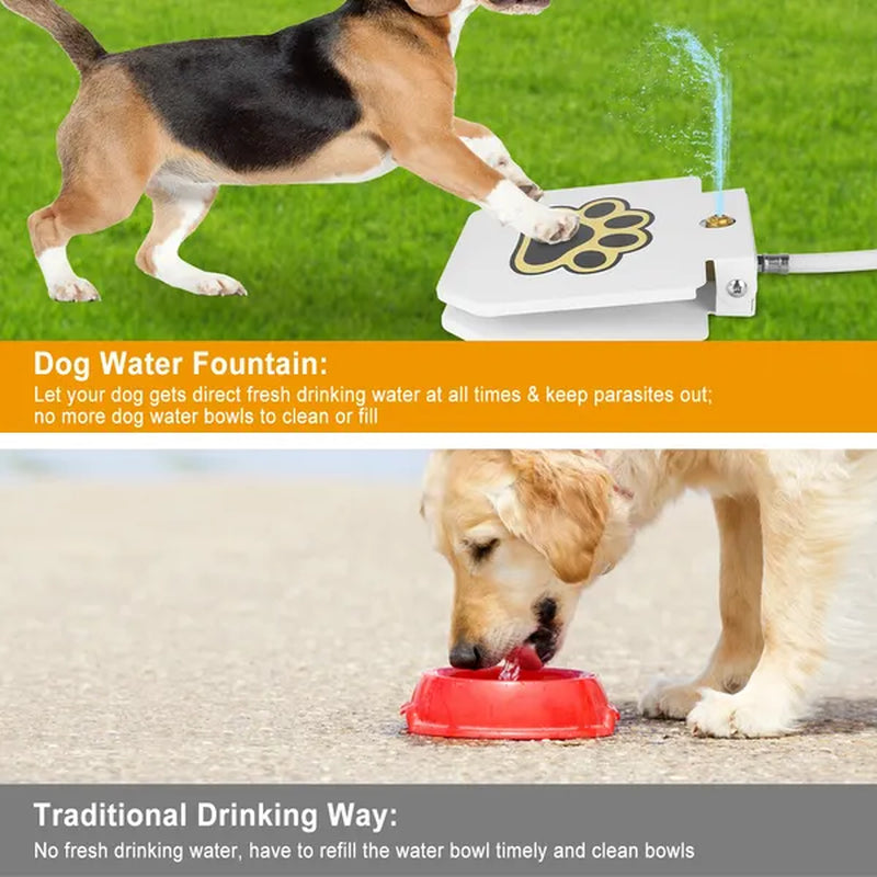 Outdoor Dog Water Fountain, Step-On Paw Activated Drinker – image 3