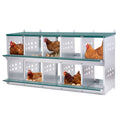 10 Bay Galvanized Steel Hen Nest Box, Wall Mount, Vented