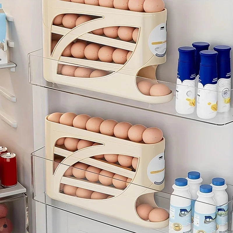 3-Tier Rolling Egg Holder for Fridge - Space-Saving Egg Organizer – image 6