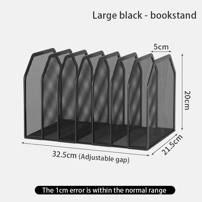 5-Section Metal Mesh File Folder Stand, Vertical Desktop Organizer – image 8