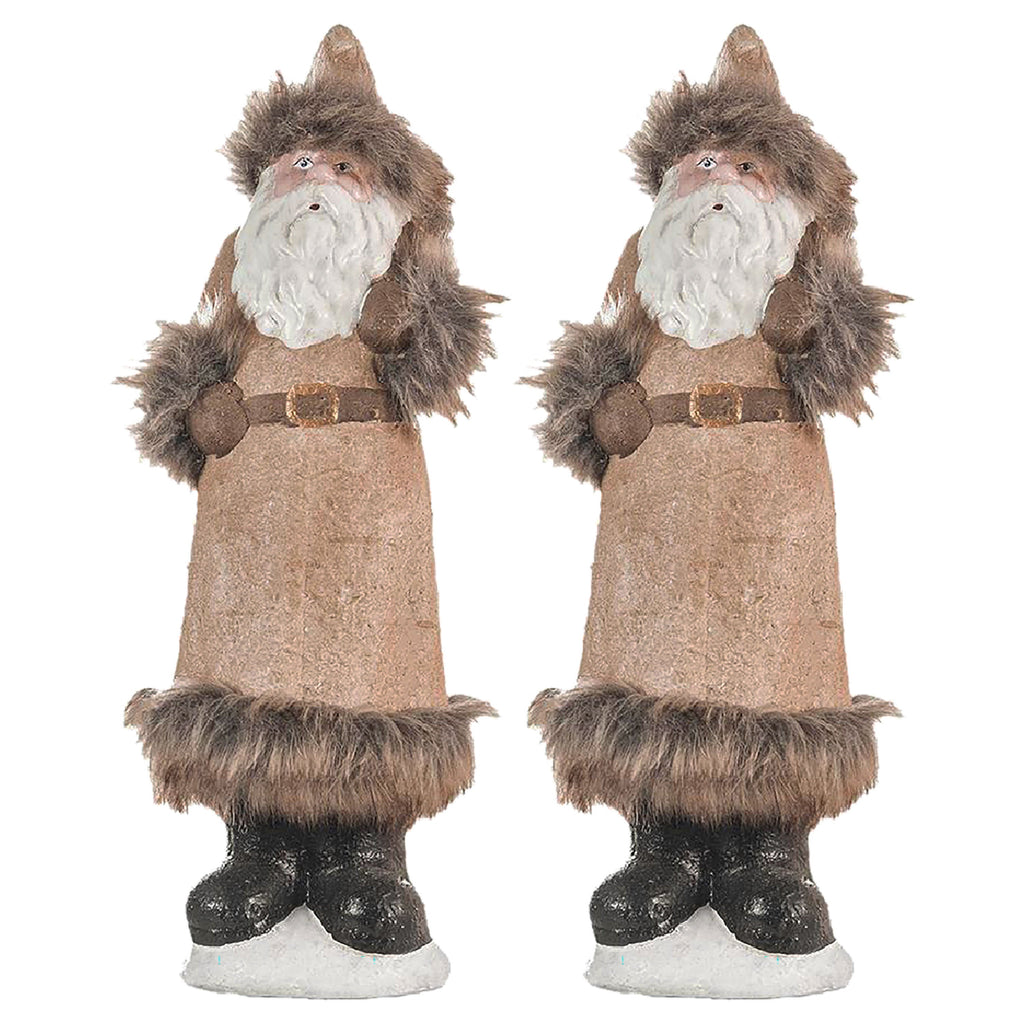 Rustic Santa Figurines 2 Pack, Christmas Table Decorations – image 2