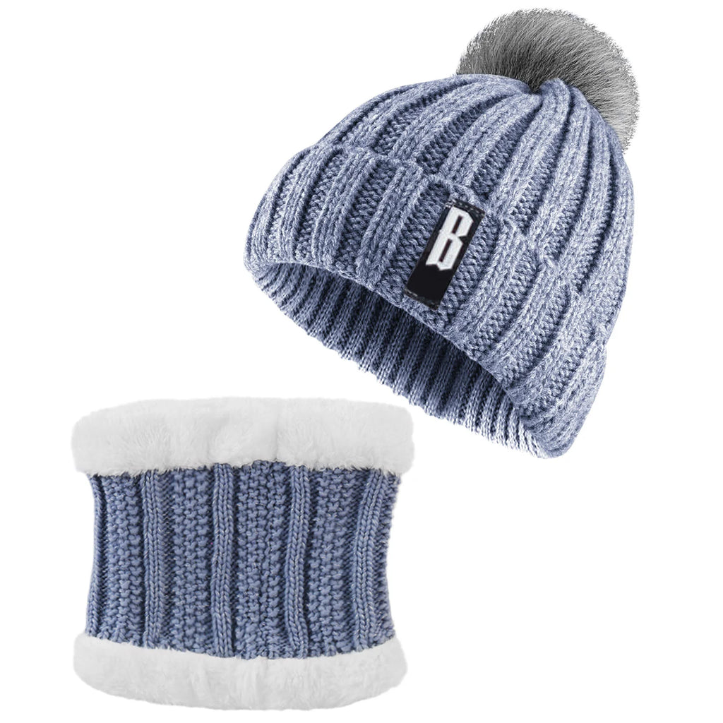 Beanie and Scarf Set, Fleece-Lined Knit Winter Hat & Neck Warmer – image 4