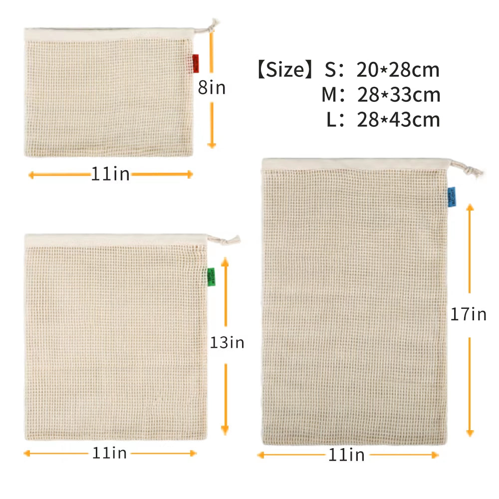 Mesh Produce Bags – Reusable Cotton Grocery Bags – image 8