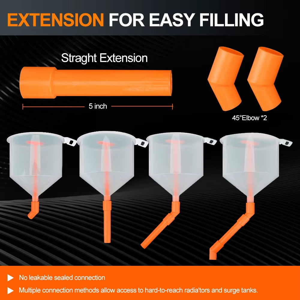 Mechanic Spill-Free Coolant Funnel Kit – 15 Pc Radiator Fill Set