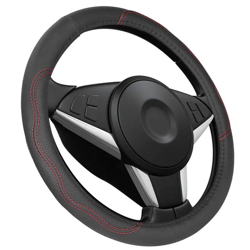 Perforated Leather Steering Wheel Cover for 14.5–15 in Wheels – image 5