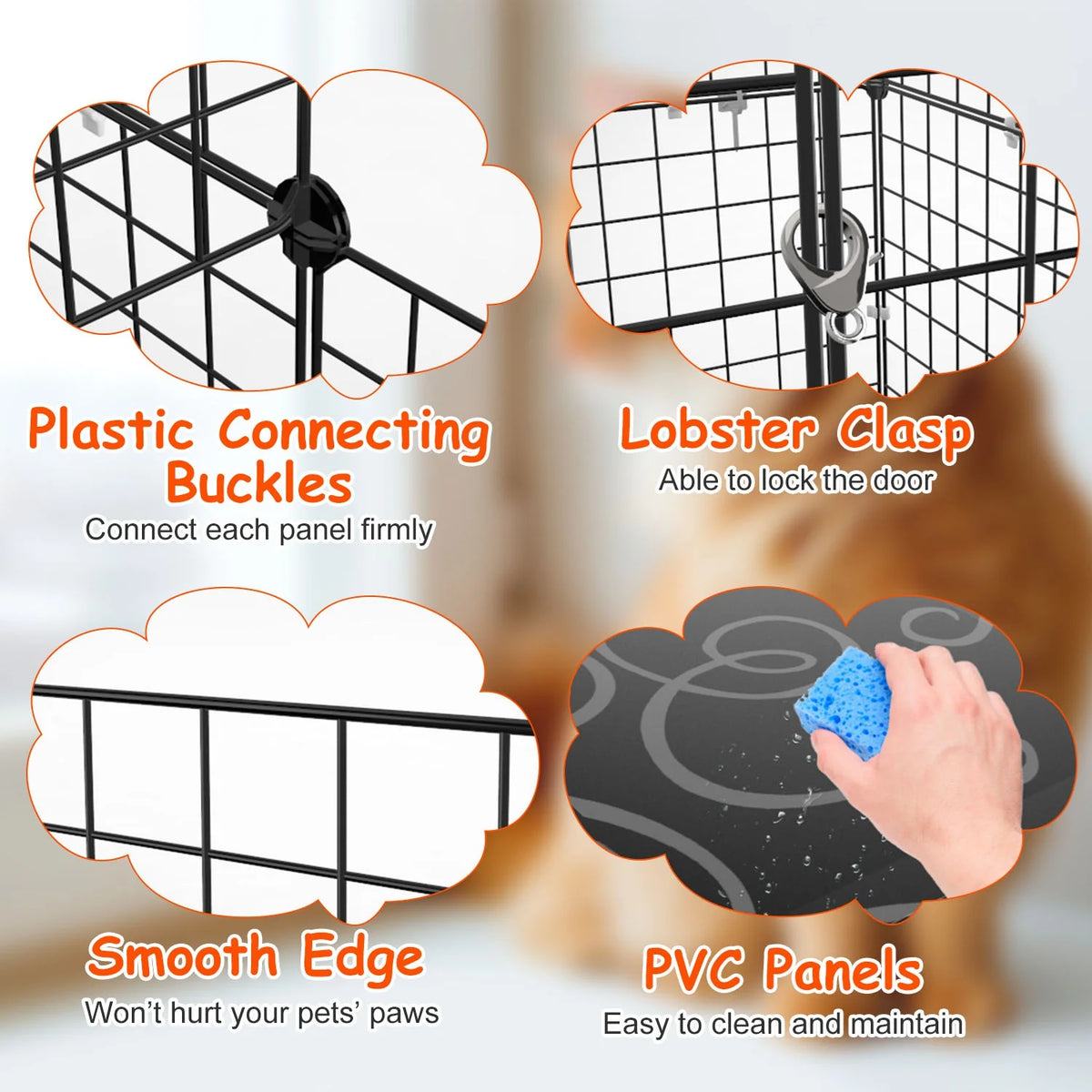 Cat Cage, 2-Tier Playpen with Ladder and 2 Doors, 28 in – image 2
