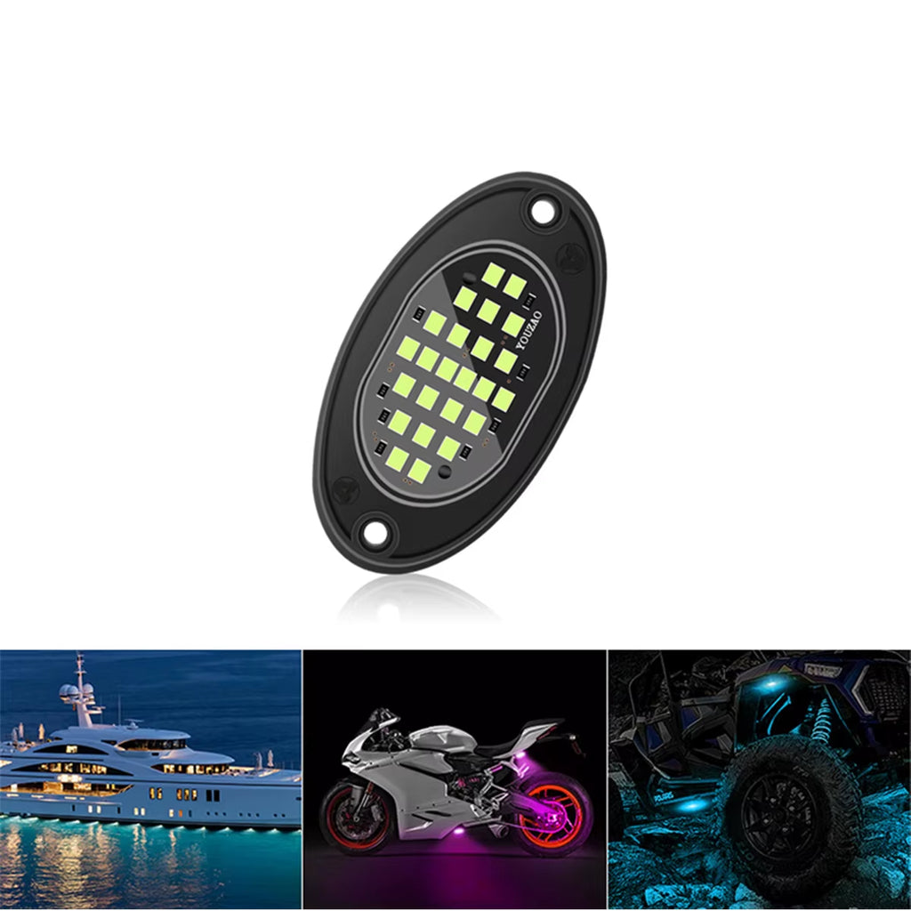 Truck LED Rock Lights 4-Pack, 12V Underbody Glow Lights, Blue – image 7