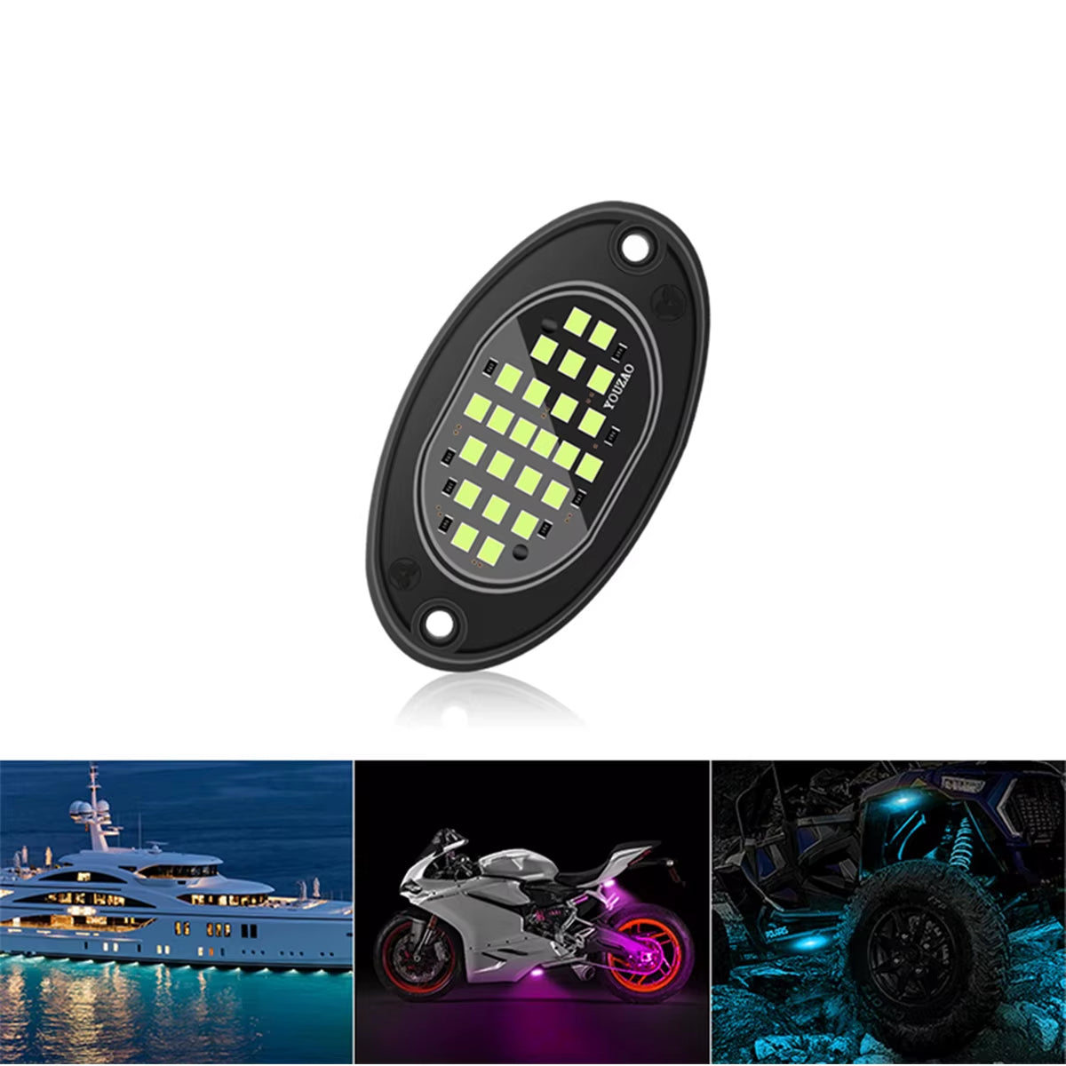 Truck LED Rock Lights 4-Pack, 12V Underbody Glow Lights, Blue – image 7