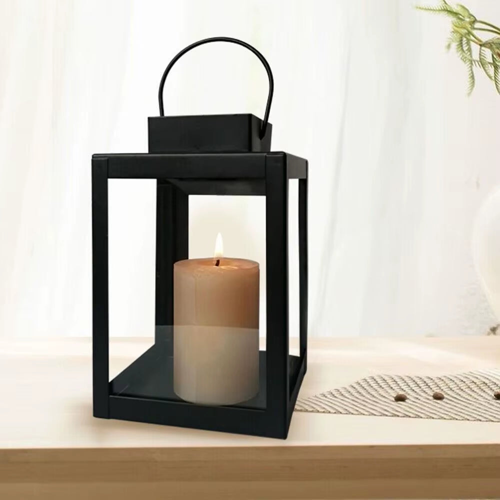 Candle Lantern - Black Wrought Iron Hanging Tealight Holder – image 3