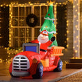 7.4 Ft Inflatable Santa Fire Truck Christmas Yard Decoration – image 1
