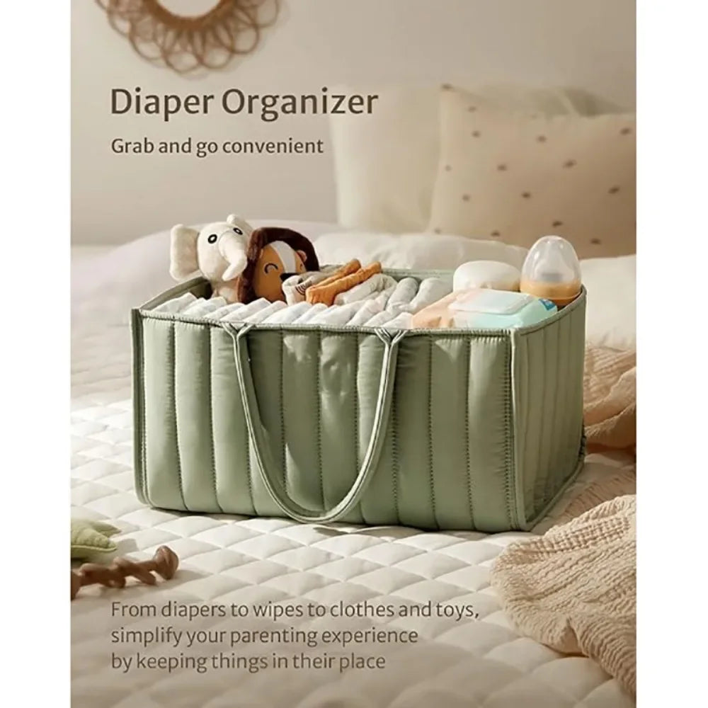 Light Green Diaper Caddy Tote for Changing Table and Car – image 6