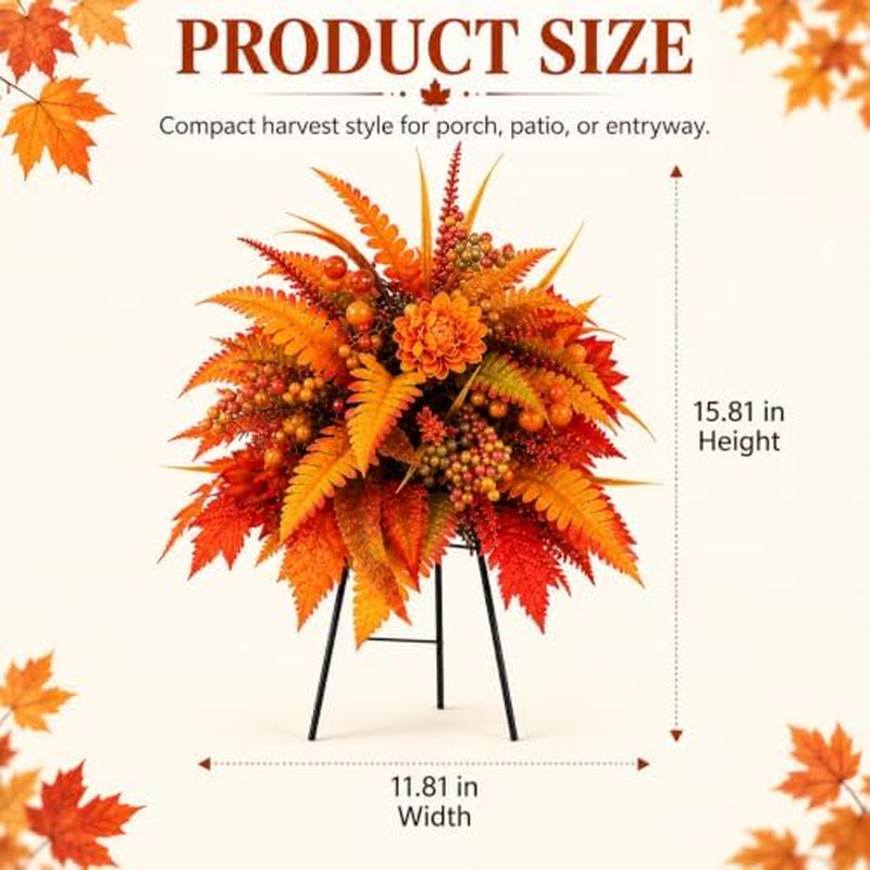 Fall Harvest Floral Garden Stake, Artificial Flowers with Stand, 2 Pc – image 3