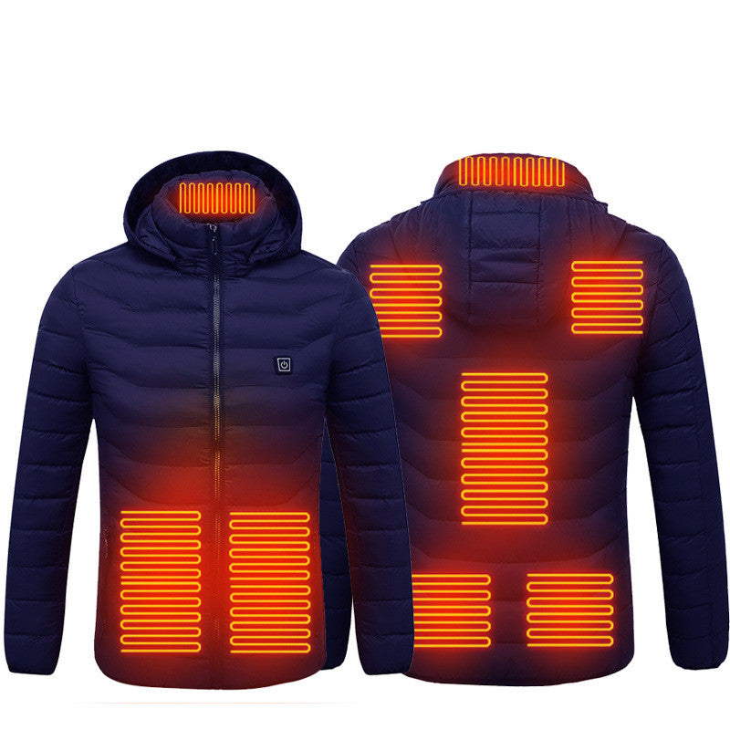 Heated Work Jacket for Men, Hooded Insulated Puffer Coat, USB Powered – image 14