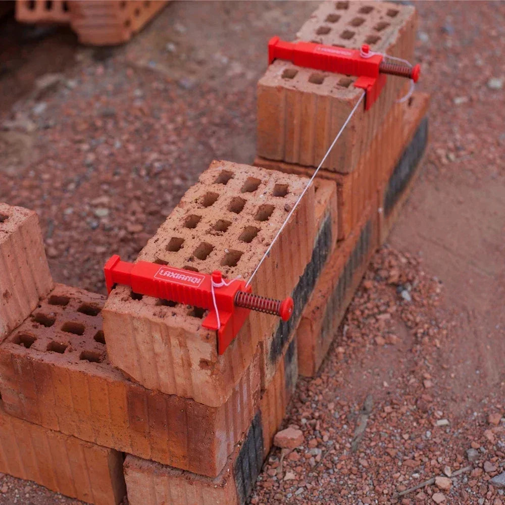 Brick Line Blocks with Wire Reel, 2-Pack Bricklaying Mason Line Holder