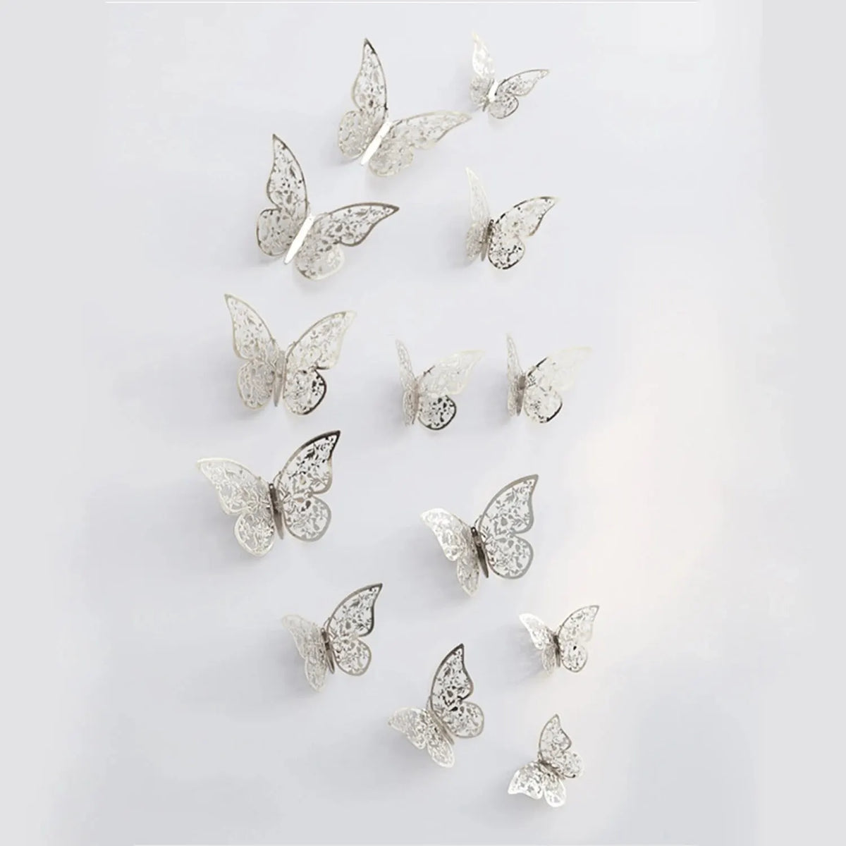3D Metal Butterfly Wall Decor 12 Pack - Party & Room Decorations