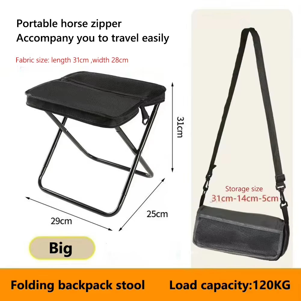 Folding Camping Stool – Portable Shoulder Bag Outdoor Seat – image 9