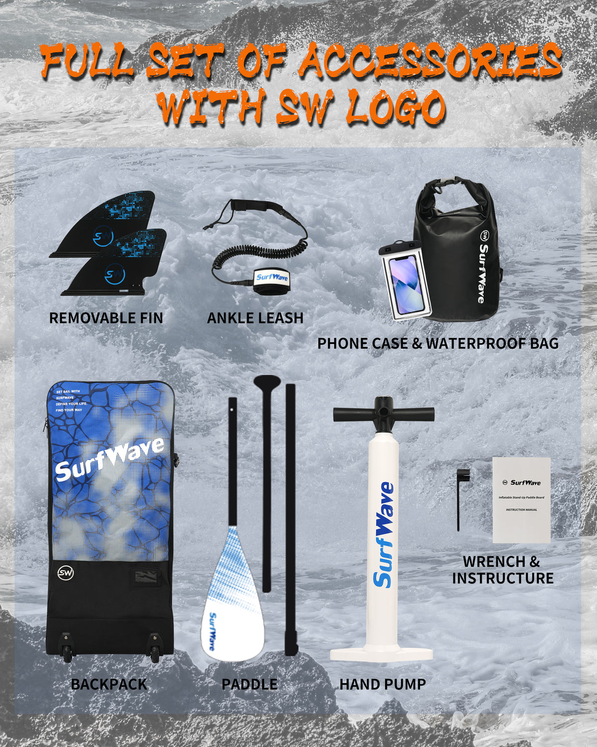 Inflatable Stand Up Paddle Board 11 ft x 33in x 6in With Accessories – image 5