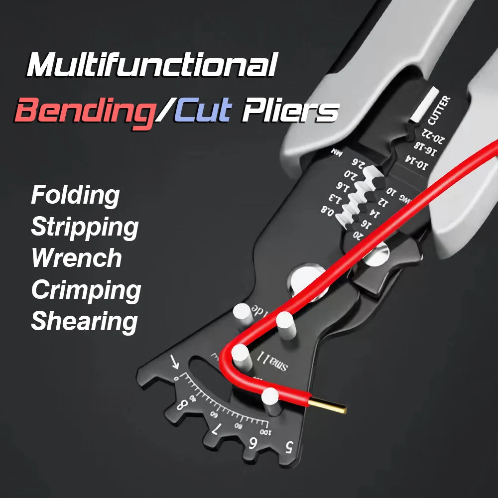 Multi-Function Bending Pliers - Wire Stripper & Crimper