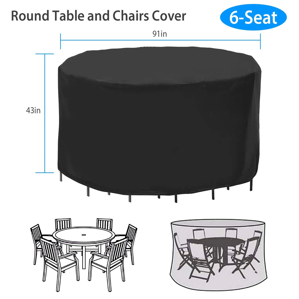 Round Patio Table Cover 73 in - Waterproof Outdoor Furniture Cover – image 4
