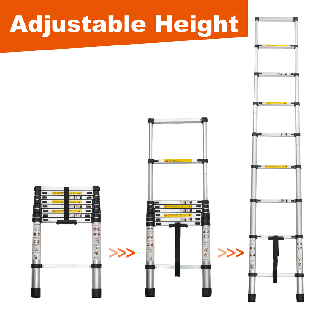 Telescoping Ladder 8.5 ft, Aluminum Extension Ladder 300 lb – image 8