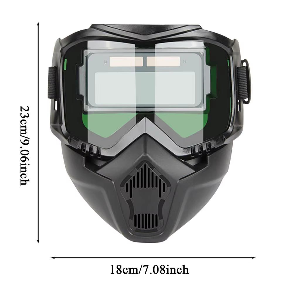 Auto Darkening Welding Helmet - Breathable Solar Welder Face Shield Hood