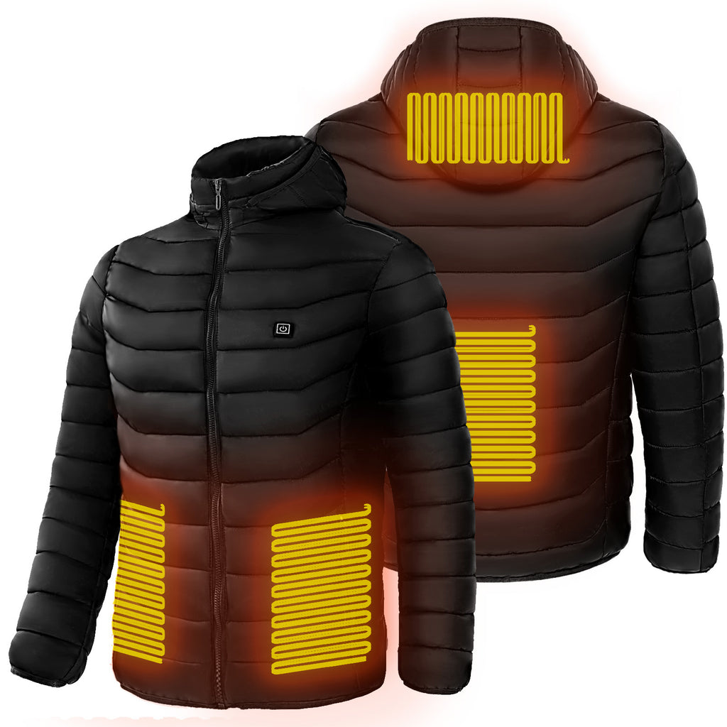 Heated Work Jacket for Men, Hooded Insulated Puffer Coat, USB Powered – image 3