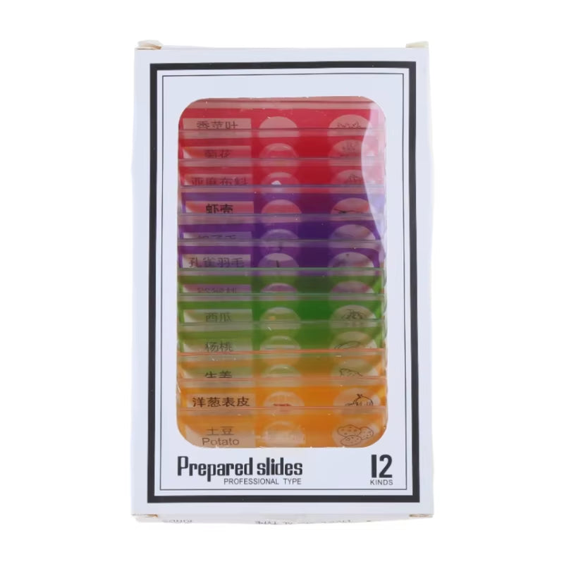 48 Piece Prepared Microscope Slides Set Plant Insect Animal
