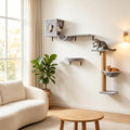 Cat Wall Shelves, 3-in-1 Set with Condo, Hammock and Scratching Post