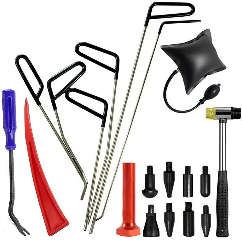 Paintless Dent Repair Rod Kit with Hook Rods, Wedge and Tap Down Pen