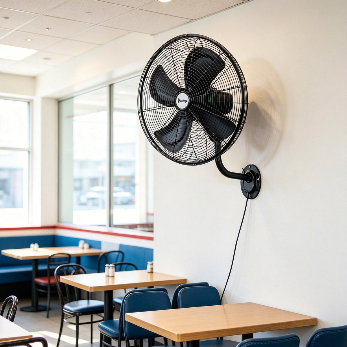 18 Inch Oscillating Wall Mount Fan, 3 Speed Metal Shop Fan, 110V – image 2