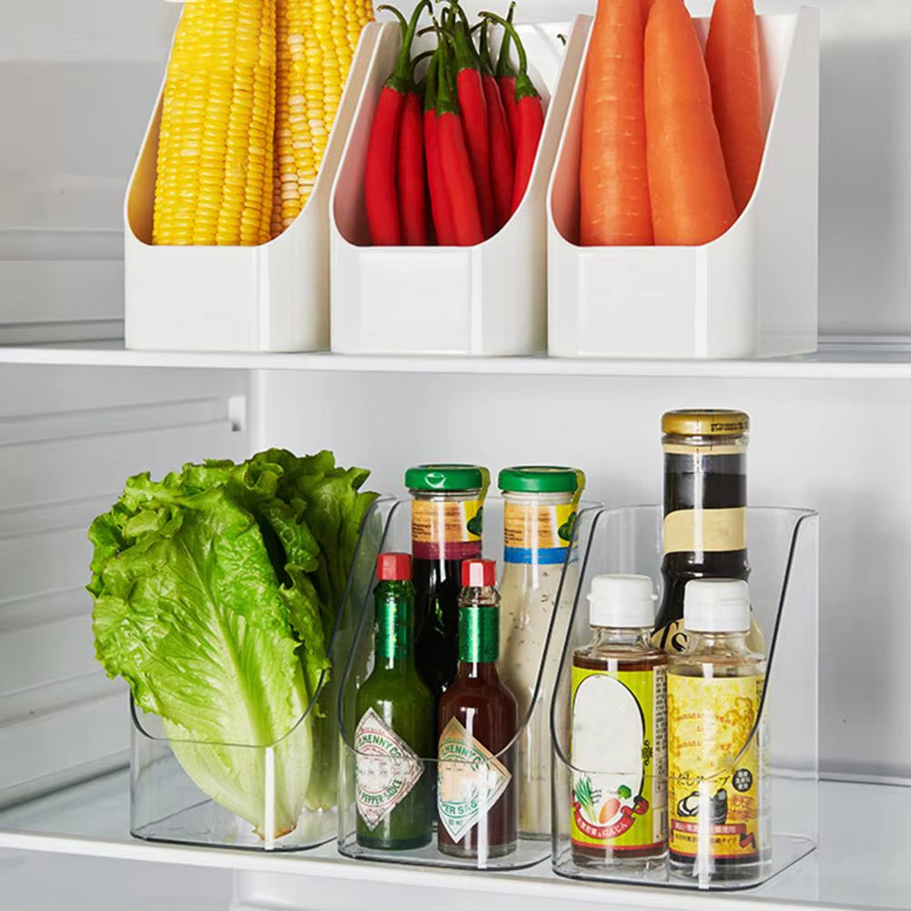 Fridge Organizer Bin – Clear Slanted Storage Box – image 6