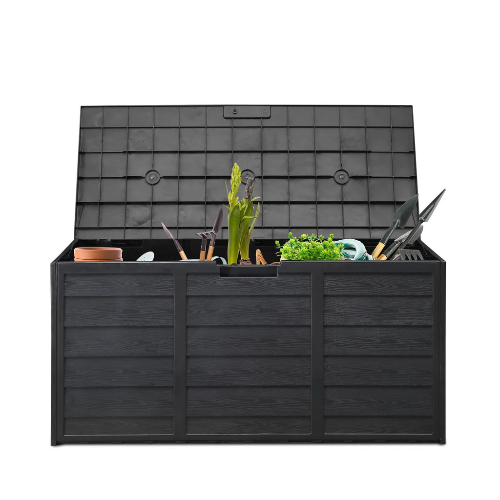 75 Gallon Deck Box with Lockable Lid and Wheels, Outdoor Storage – image 3