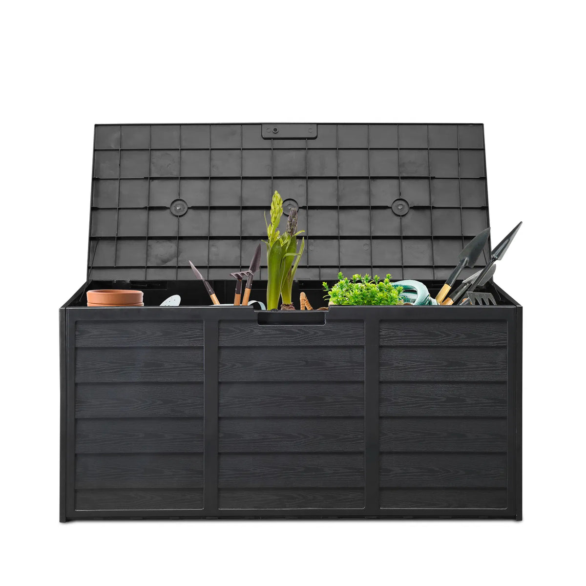 75 Gallon Deck Box with Lockable Lid and Wheels, Outdoor Storage – image 3