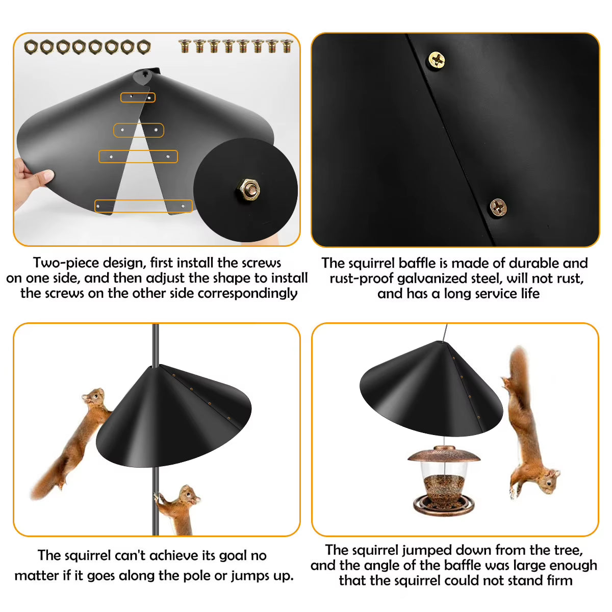 18 Inch Wrap Around Squirrel Baffle for Bird Feeder Poles – image 6