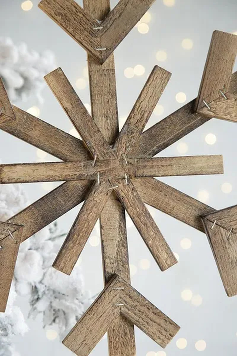Large Wood Snowflake Ornaments 17.7 In Set of 2 – image 4