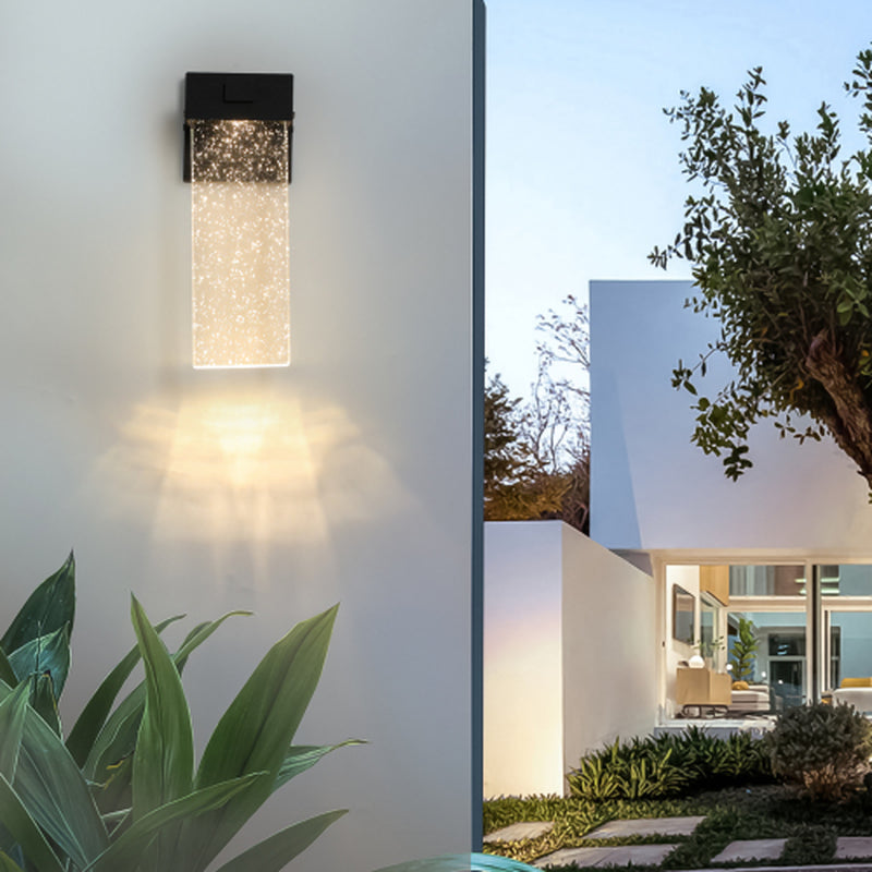 Outdoor Crystal Bubble Wall Lights 2 Pack, Black Waterproof Sconces – image 9