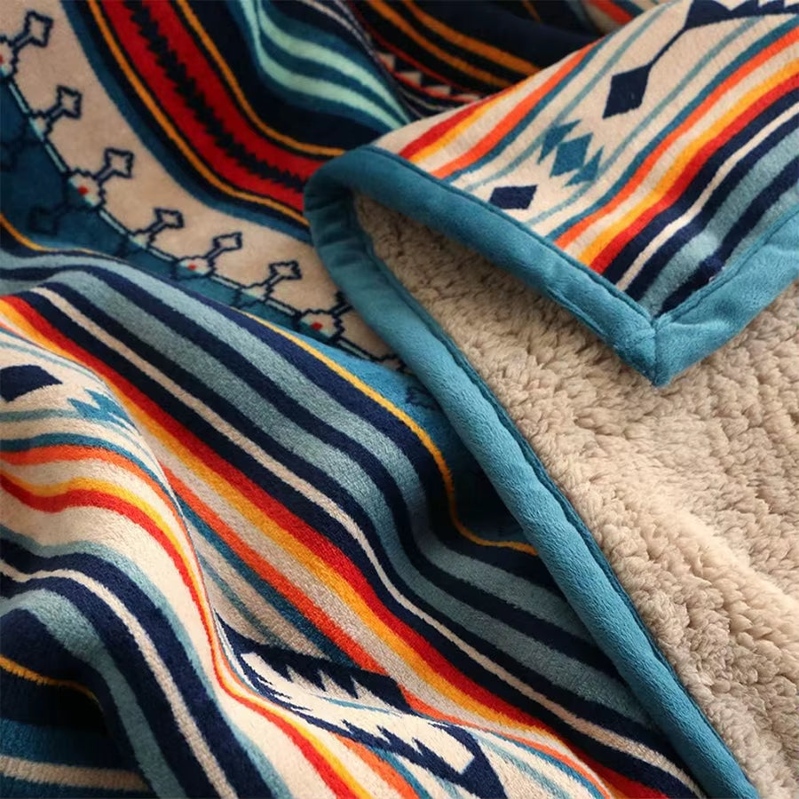 Sherpa Flannel Throw Blanket 59 x 79 In, Double Layer Reversible – image 2