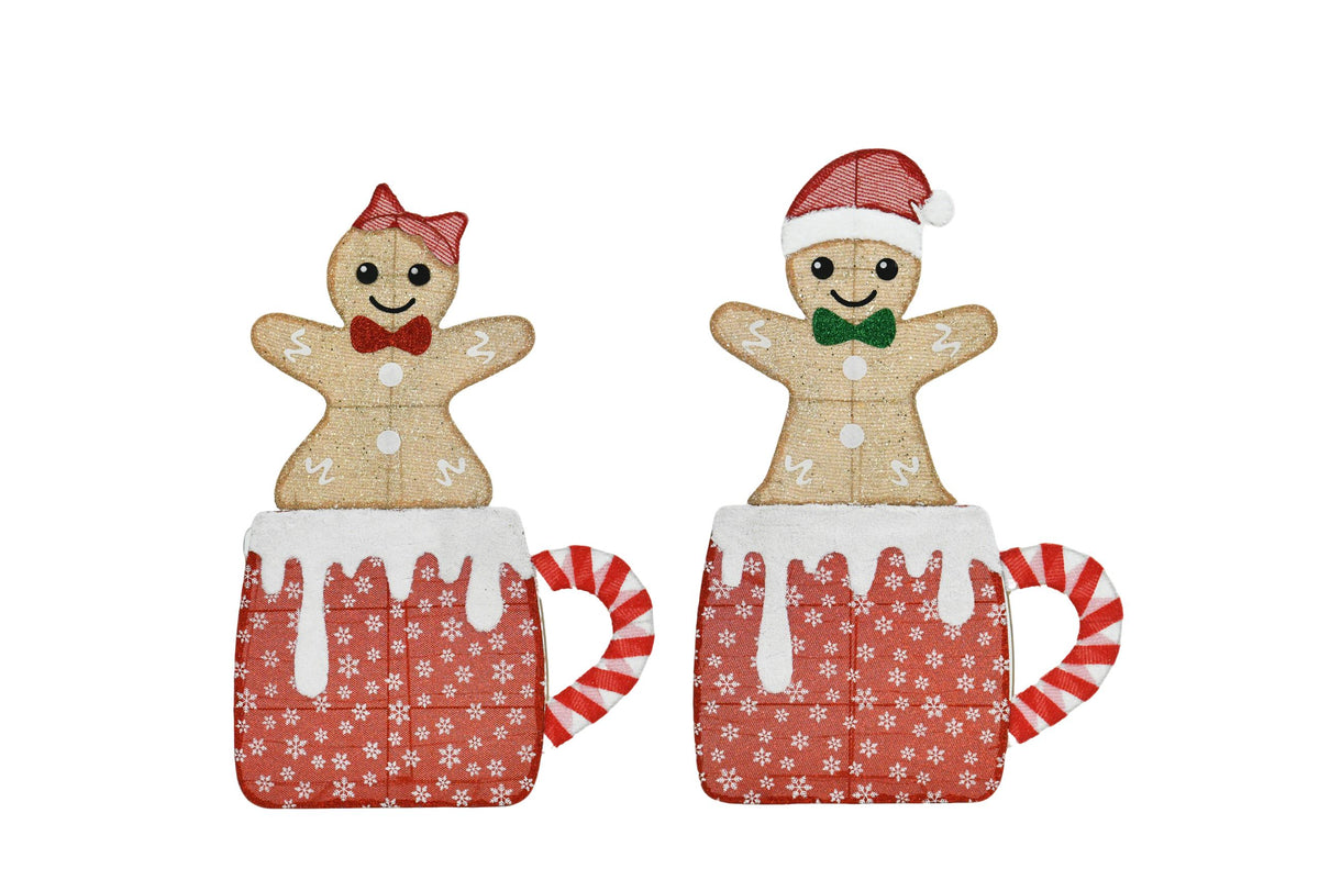 Gingerbread Man Cup Light-Up Christmas Decoration Set