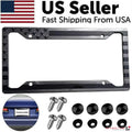 License Plate Frame, Black American Flag 3D Design