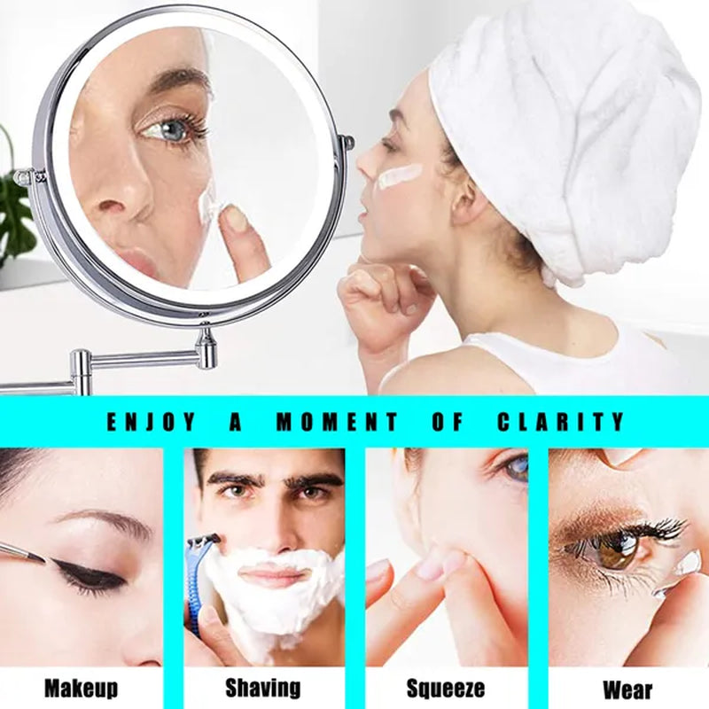 Wall Mount Lighted Makeup Mirror with 3X Magnification, Plug-In – image 9