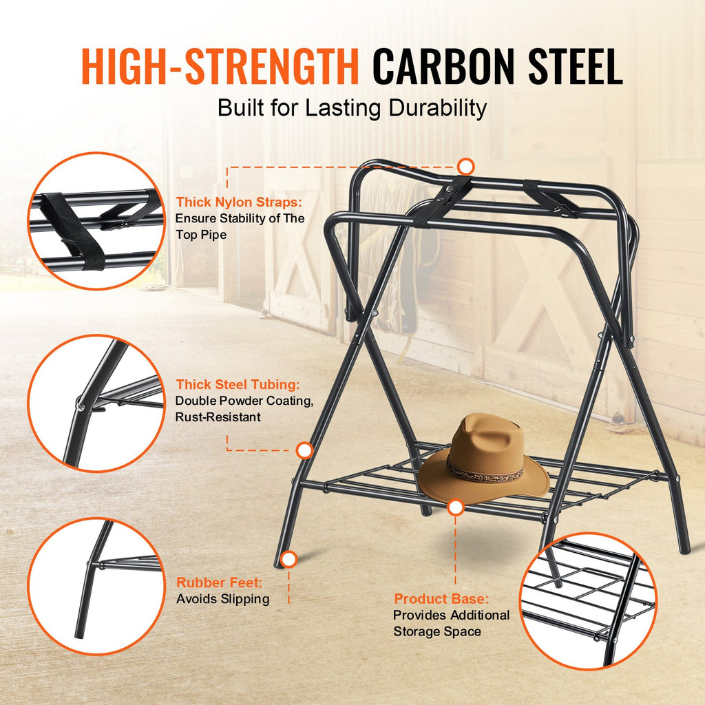 Folding Freestanding Saddle Stand 2-Pack, Portable Horse Blanket Rack – image 3