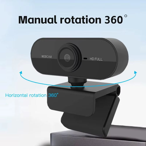1080P HD USB Webcam with Built-In Microphone and Mini Tripod