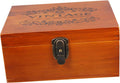 Vintage Wood Treasure Chest Jewelry Box with Lock, Keepsake Box